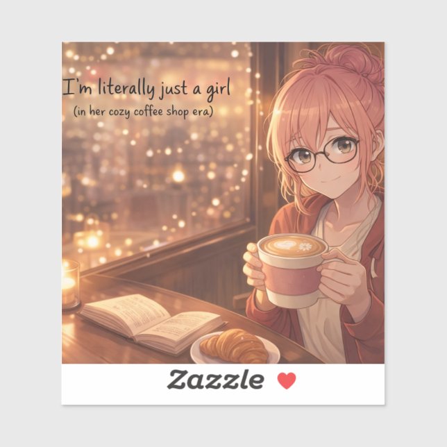 Aster™ I'm Just a Girl sticker Cute Aesthetic (Feuille)