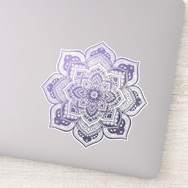 Aster Mandala Custom-Cut Vinyl Sticker (Détail)