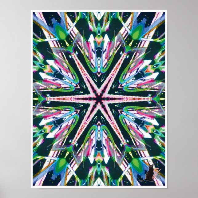 Astral Kinetic Collage Kaleidoscope Poster (Devant)