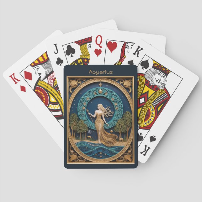 Astrologie Cartes de Jeu - Symbole Zodiaque Aquari (dos)