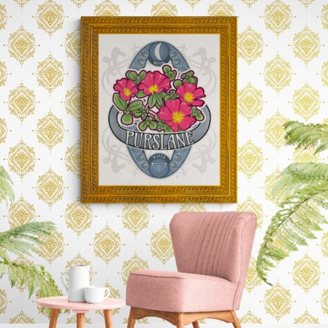 Astrologie des fleurs et affiche magique - Purslan (Créateur téléchargé)