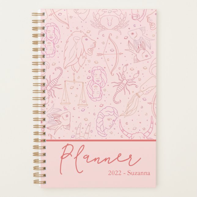 Astrologie moderne 2022 Script Blush Rose  (Devant)