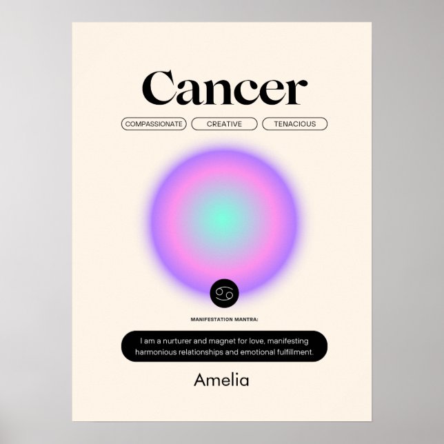 Astrologie SIGNE Zodiaque Cancer Poster (Devant)