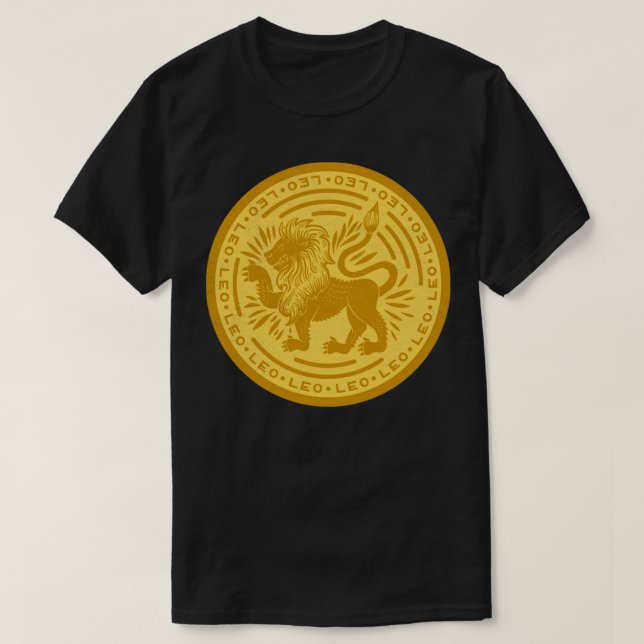 Astrologie Zodiac Badge Leo Tshirt (Design devant)