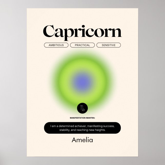 Astrology Zodiac Sign Capricorn Poster (Devant)