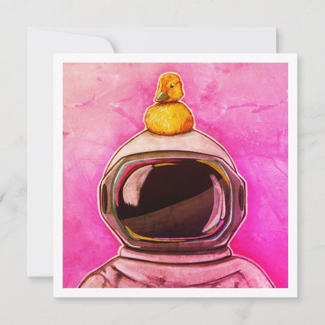 Astronaut Avec Bébé Canard - Mini impression (Devant)