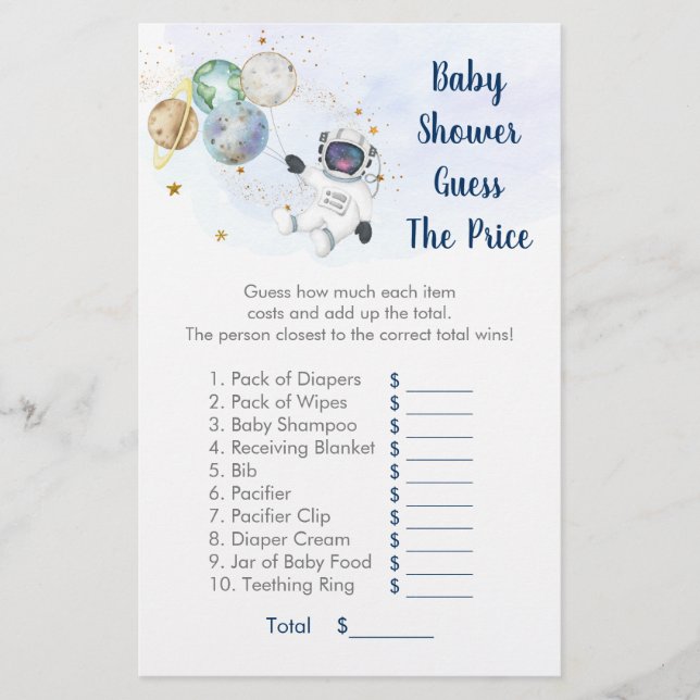 Astronaut Blue Gold Space Devine Le jeu de prix (Devant)