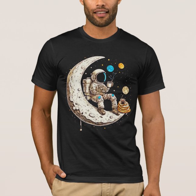 Astronaut Boire T-Shirt Café (Devant)