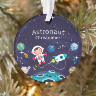 Astronaut child on the moon, monogrammed name