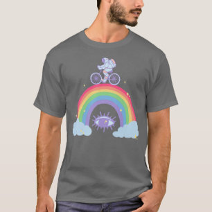 Astronaut Cycling Boho Rainbow Premium T-shirt