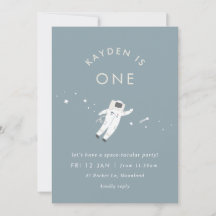 Astronaut Enfants Espace Anniversaire Invitation