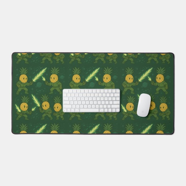 Astronaute à l'ananas tropical avec des épées lumi (Clavier et souris)