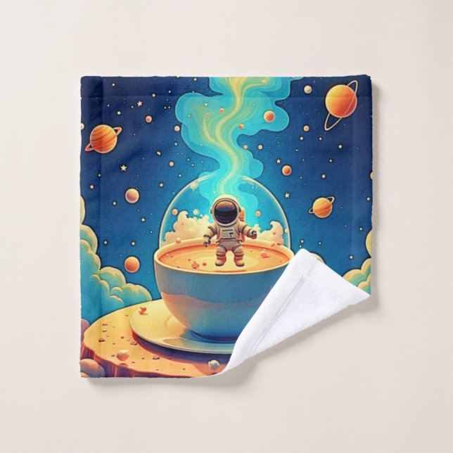 Astronaute Café Espace Art (Gant de toilette)