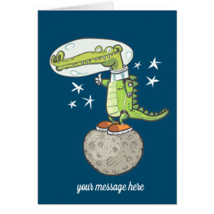 astronaute de crocodile drôle en bande dessinée sp