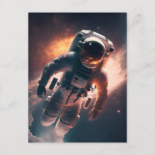 Astronaute de la carte postale spatiale