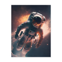 Astronaute de la carte postale spatiale