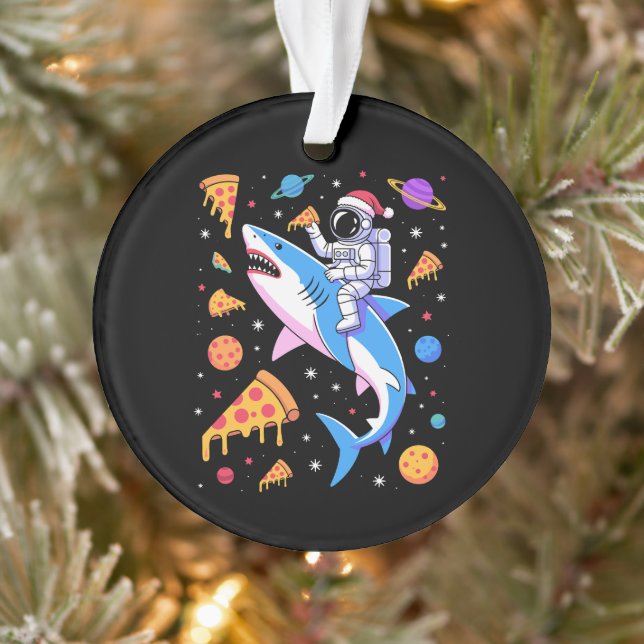 Astronaute de Noël Requin Pizza Espace Planètes Xm (Arbre)
