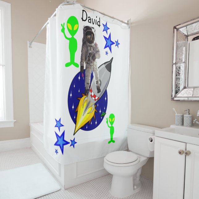 Astronaute du vaisseau spatial du rideau de douche (En situation)