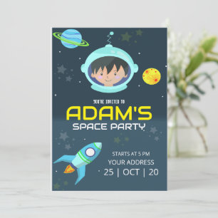 Astronaute Invitation d'anniversaire, Espace extra