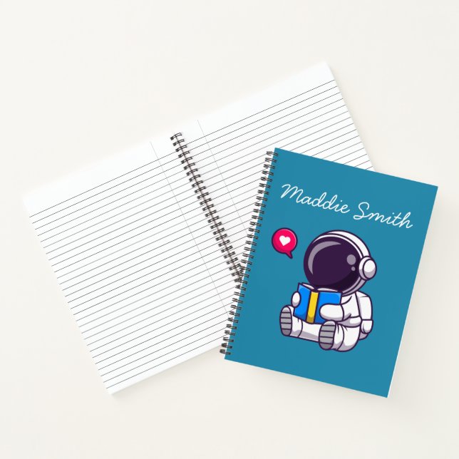 Astronaute lisant un livre enfants mignons (Intérieur)