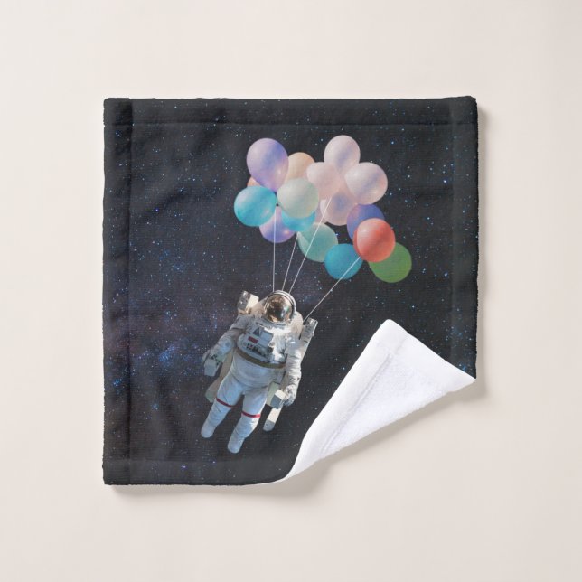 Astronaute Stars & Space Colorful Balloons (Gant de toilette)
