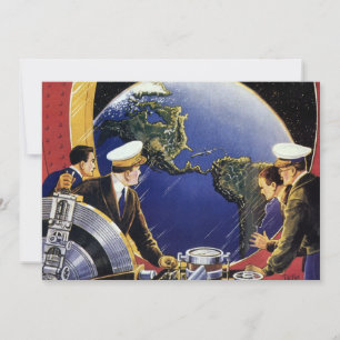 Astronautes de la science-fiction vintage en orbit