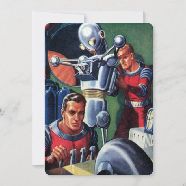 Astronautes de la science-fiction vintage réparant (Devant)