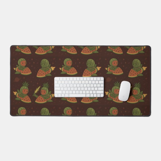 Astronautes de pastèque fantaisistes sur fusées co (Clavier et souris)