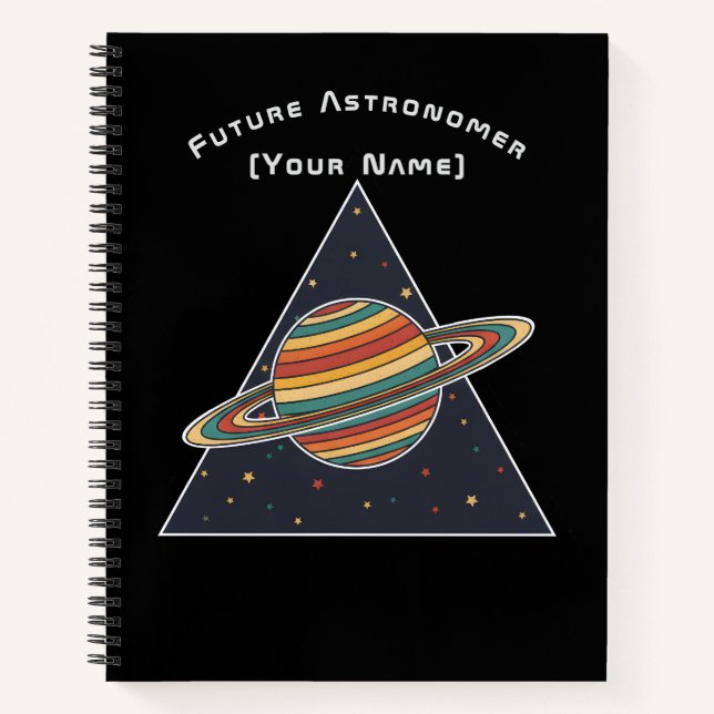 Astronome du futur Saturne - Cahier personnalisé (Devant)