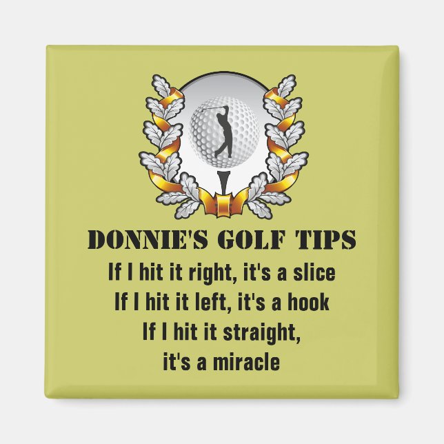 Astuce de golf personnalisé Golfer Green Magnet (Devant)