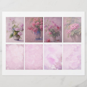 ATC floraux roses pour les albums à gratte-ciel et