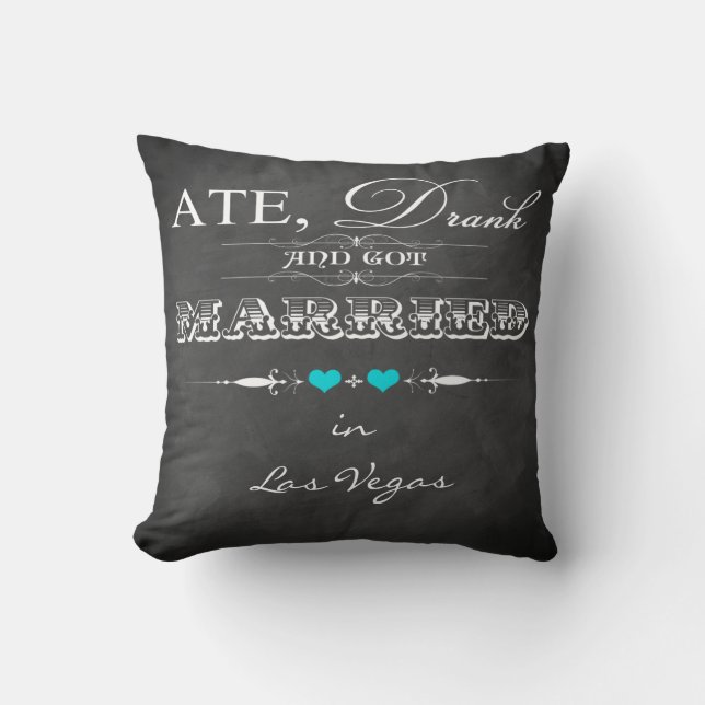 Ate, bu et s'est marié FAUX Chalkboard Coussin (Recto)