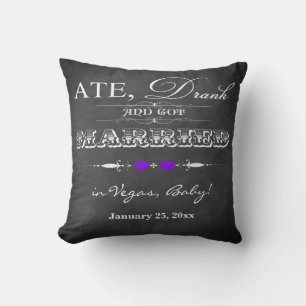 Ate, bu et s'est marié FAUX Chalkboard Coussin