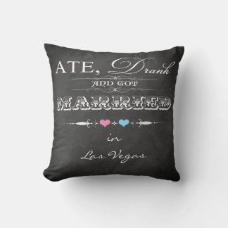 Ate, bu et s'est marié FAUX Chalkboard Coussin