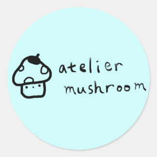 atelier champignon Logo Stickers ronds
