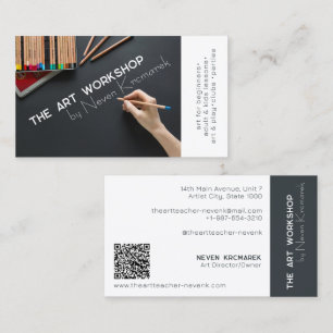 Atelier d'art Carte de visite artiste blanc