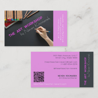 Atelier d'art Carte de visite artiste rose