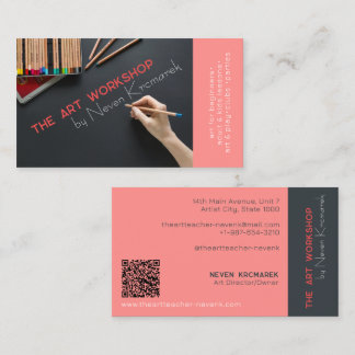 Atelier d'art Carte de visite artiste rouge