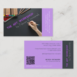 Atelier d'art Carte de visite artiste violet