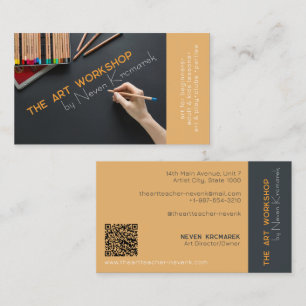 Atelier d'art Carte de visite d'artiste jaune
