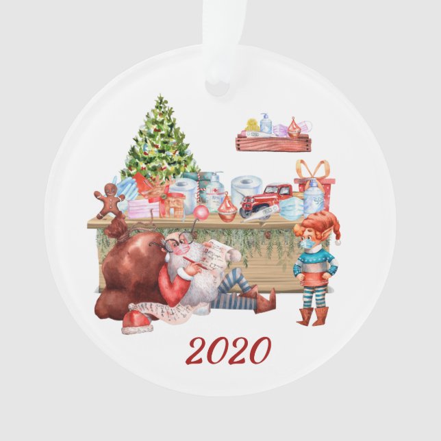 Atelier de Père Noël amusant 2020 Covid Visage Mas (devant)