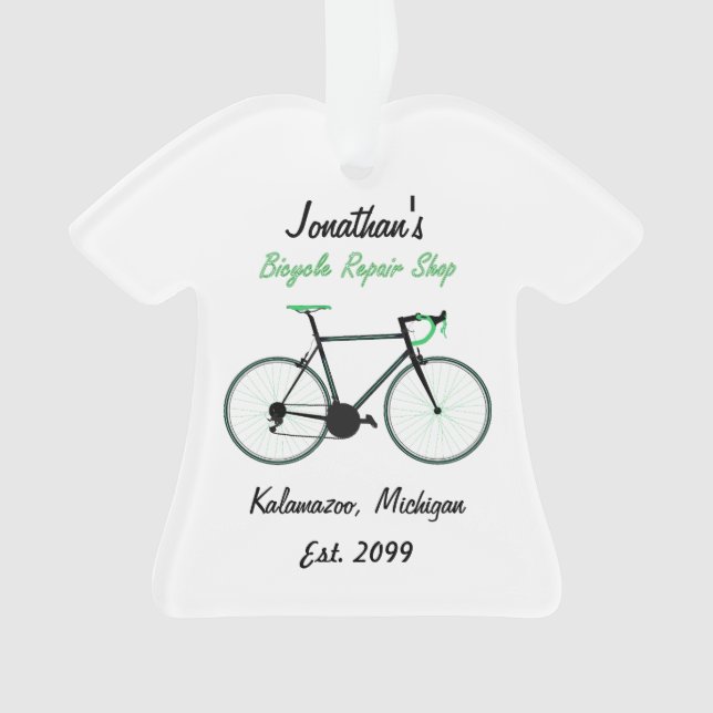 Atelier de réparation de vélos Ornement de Noël (devant)