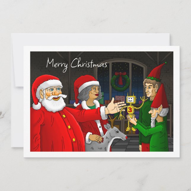 Atelier du Père Noël Carte de Noël (Devant)