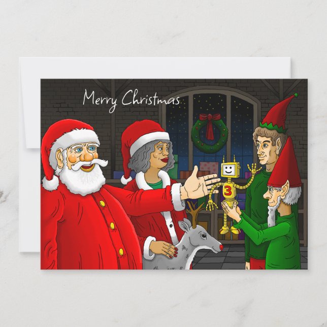 Atelier du Père Noël Carte de Noël (Devant)