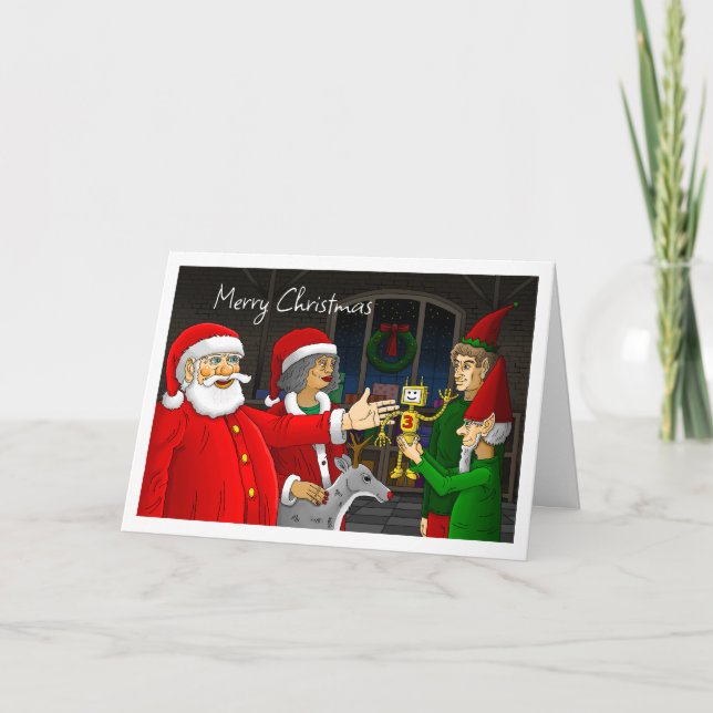 Atelier du Père Noël Carte de Noël (Devant)
