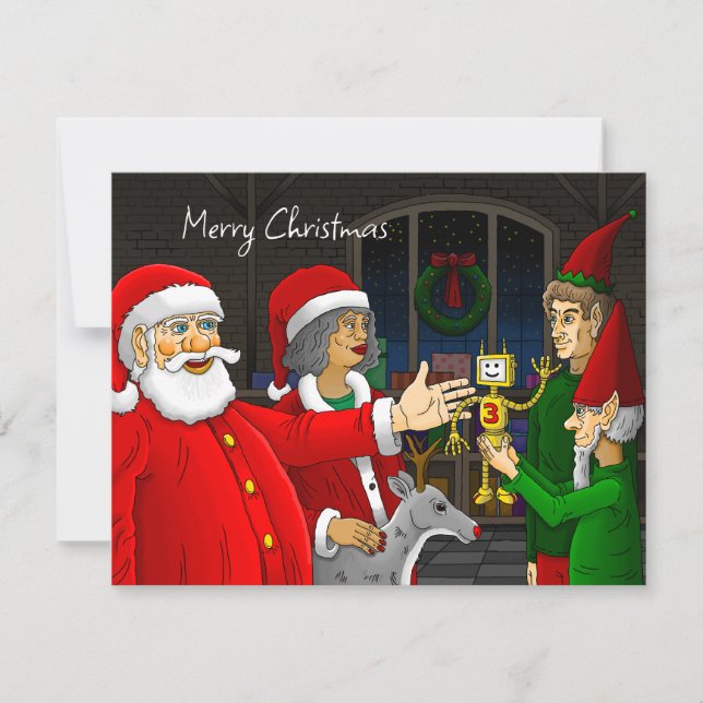 Atelier du Père Noël Carte de Noël (Devant)