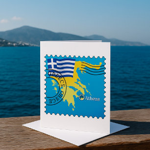 Athènes Grèce Horloge grecque Drapeau et carte