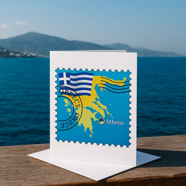 Athènes Grèce Horloge grecque Drapeau et carte (Créateur téléchargé)