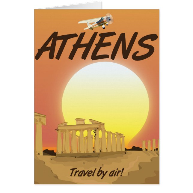 Athènes "Voyage par avion" Coucher de soleil doré (Devant)