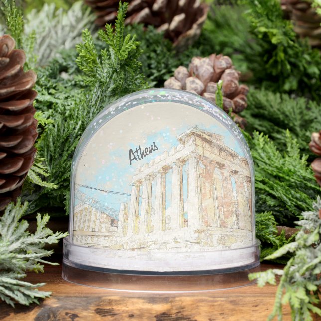 Athens Greece Travel Snow Globe – Ancient City Lan (Hiver)